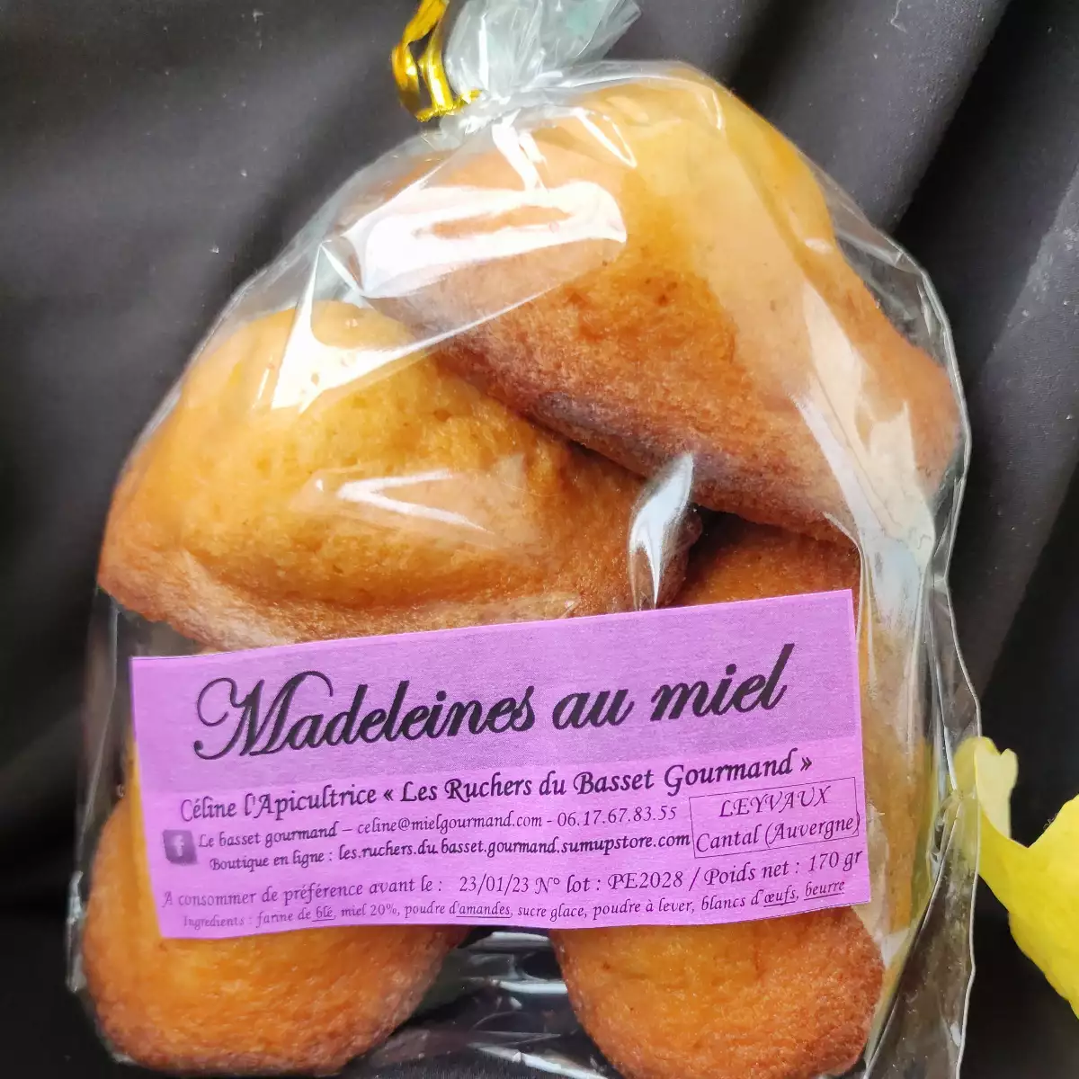 Madeleines au miel - sachet de 4 madeleines