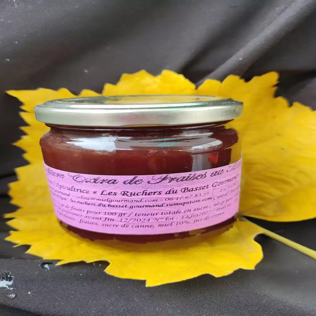 Confiture de fraises au miel 250 gr