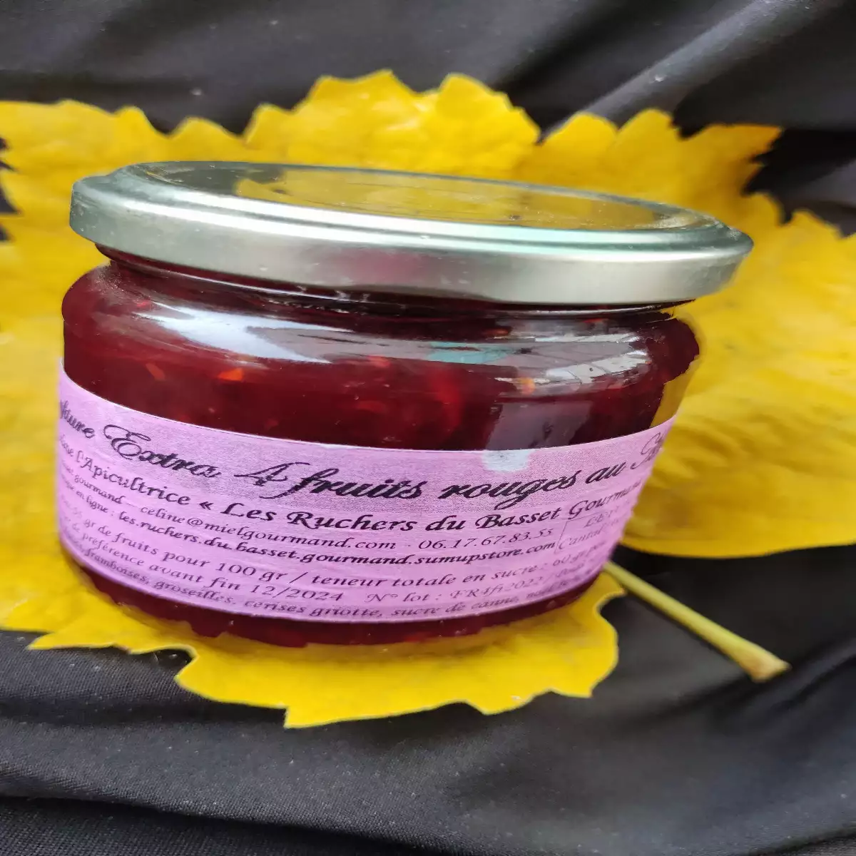 Confiture aux fruits rouges et au miel 250gr