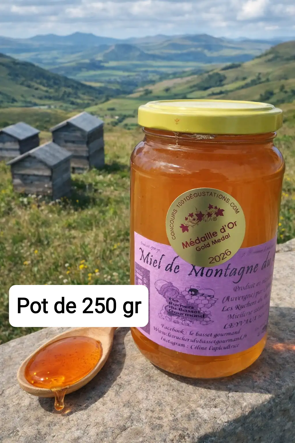 Miel de montagne du Cantal 250 gr