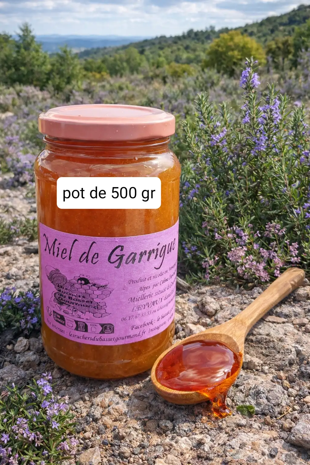 Miel de garrigue 500 gr