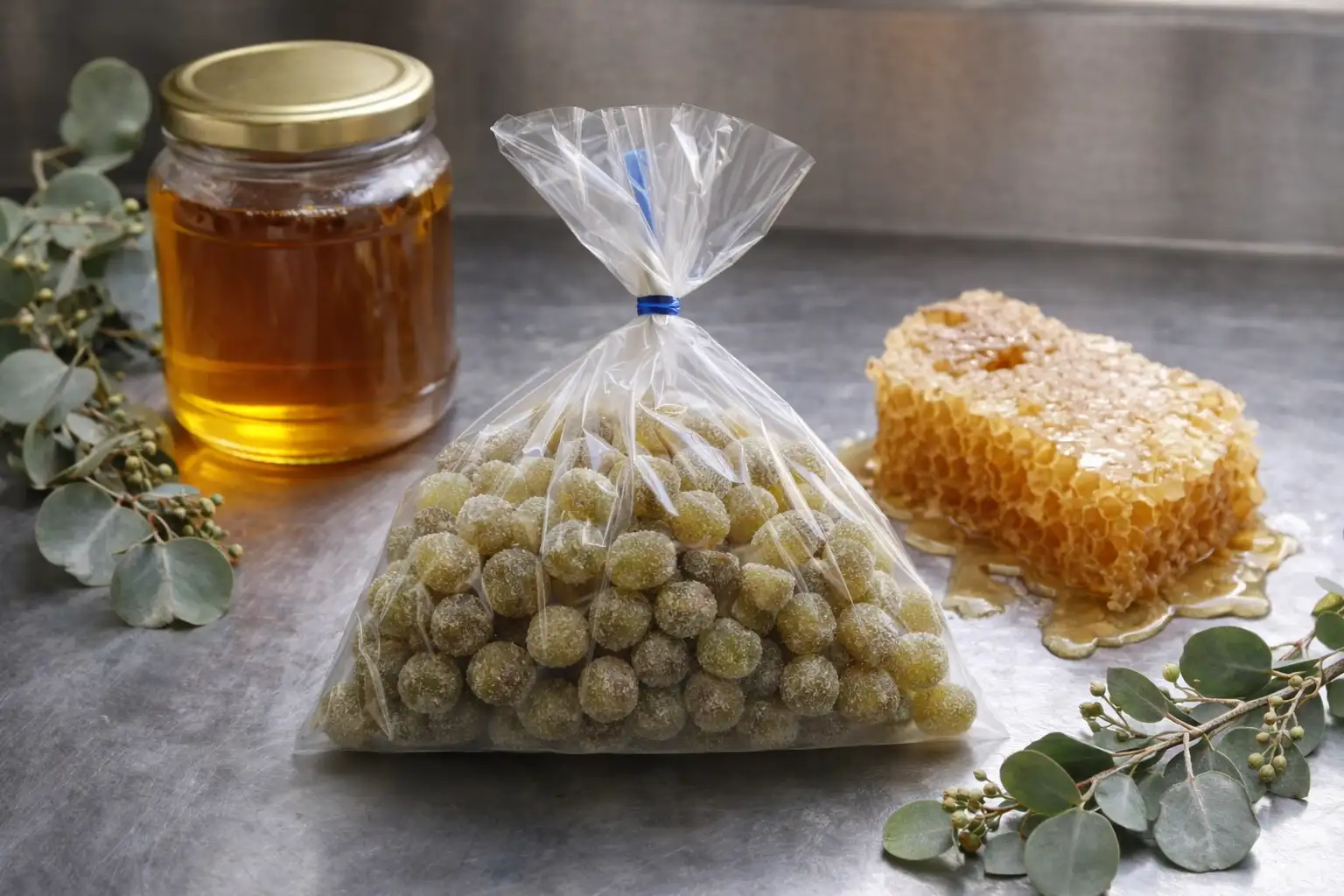 Pastilles billes au Miel et à L'EUCALYPTUS 200 gr