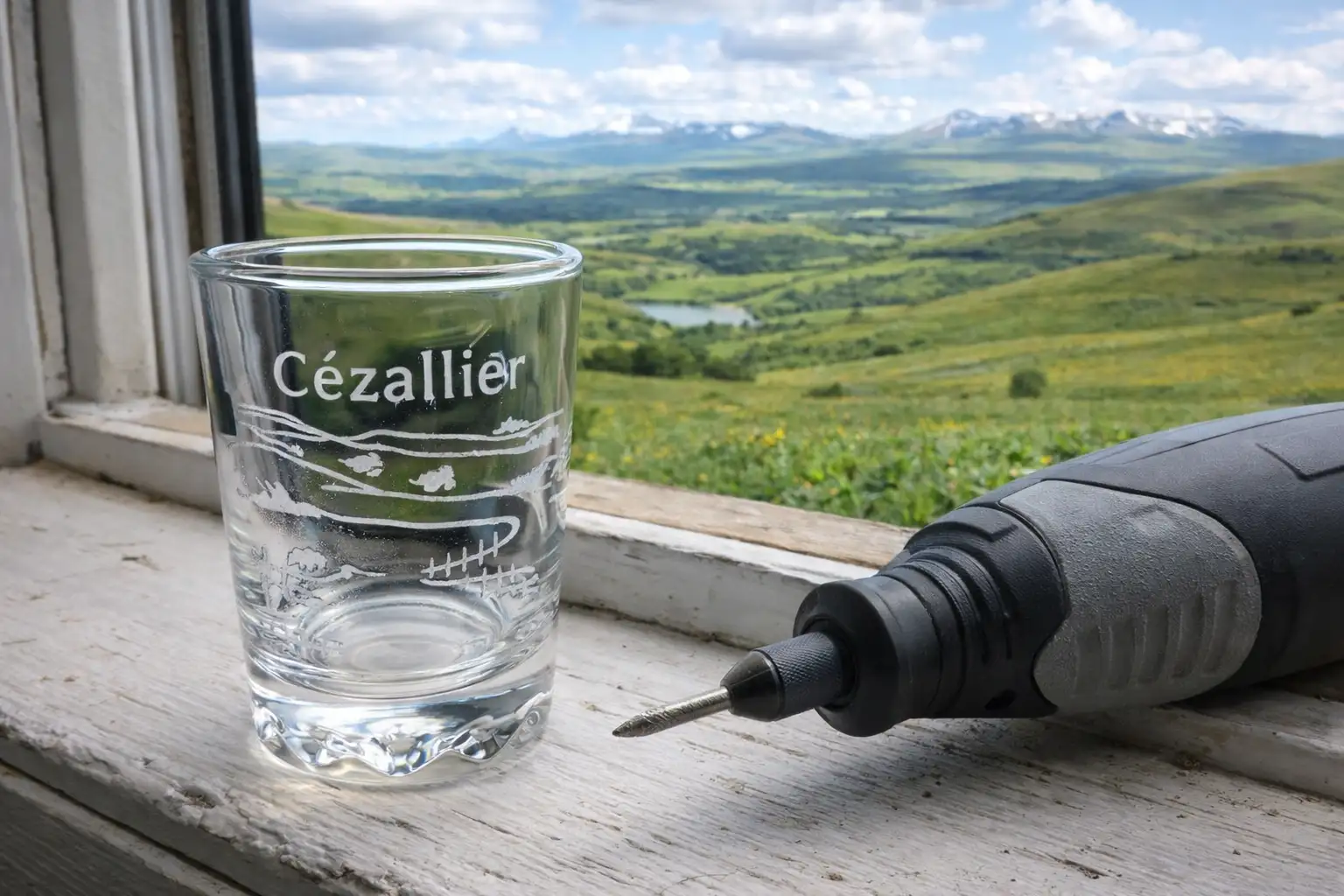 Verre shooter gravé Cézallier