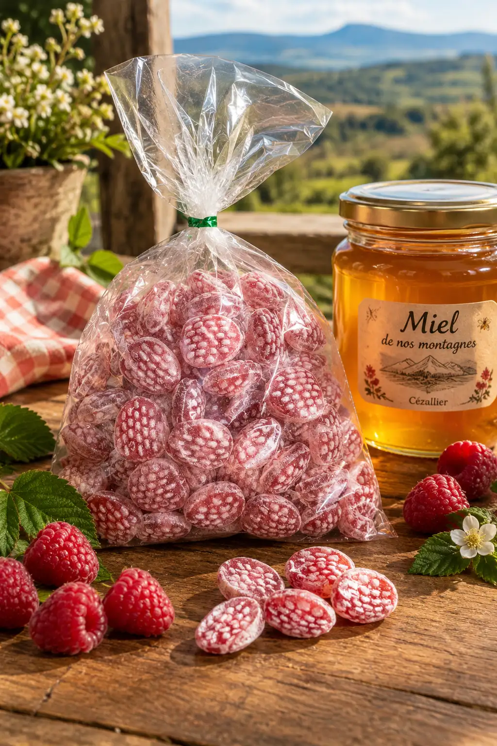 Bonbons au miel et à la framboise 200 gr