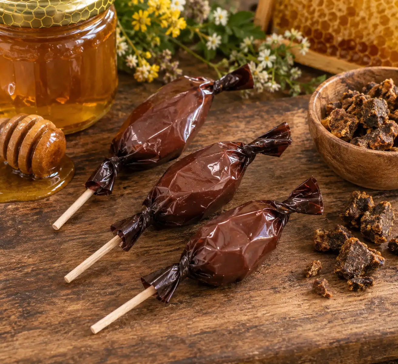 Sucette Miel et PROPOLIS à l'unité